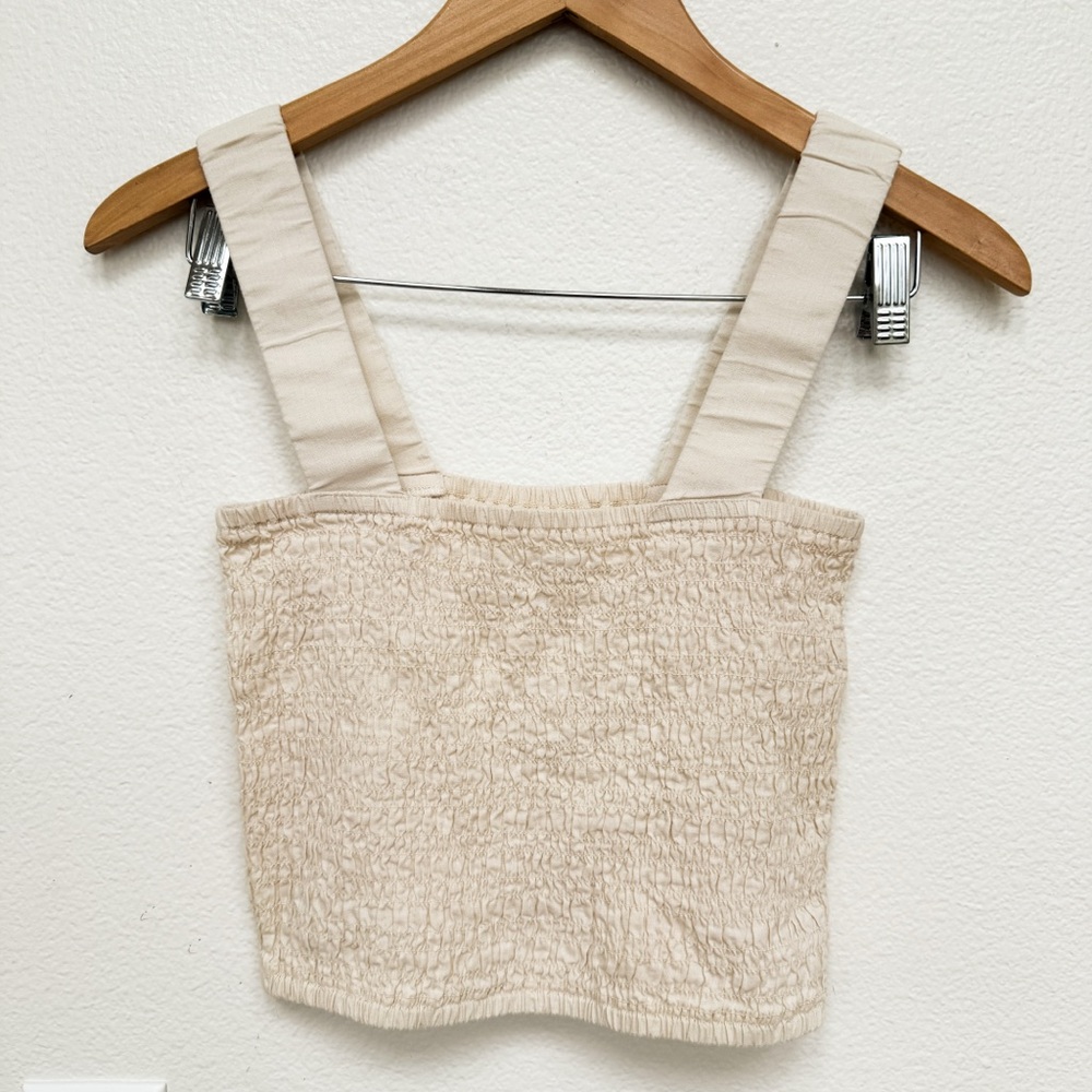 Jetty Ruched Croptop Cream Size M